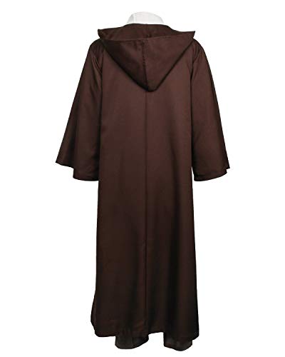 NUWIND Disfraz de Jedi para hombre, túnica medieval con capucha, capa de capa de Halloween, disfraz de cosplay para adultos