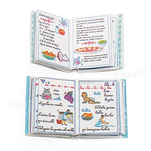 Odoria 1/12 Miniatura Libro de Cocina y Libro de Cuentos Decorativo para Casa de Muñecas