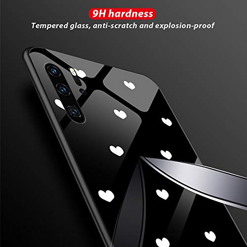 Oihxse Moda Case Compatible para Huawei Mate 20 Funda Vidrio Templado con Cuerda Cordón TPU Silicona Suave Bumper Cover Anti-Choques Anti-Rasguños Cáscara de Cristal Estuche,A7