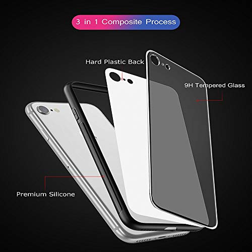 Oihxse Moda Case Compatible para iPhone 12 Pro MAX Funda Vidrio Templado con Cuerda Cordón TPU Silicona Suave Bumper Cover Anti-Choques Anti-Rasguños Cáscara de Cristal Estuche,A7