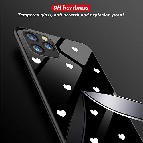 Oihxse Moda Case Compatible para iPhone 12 Pro MAX Funda Vidrio Templado con Cuerda Cordón TPU Silicona Suave Bumper Cover Anti-Choques Anti-Rasguños Cáscara de Cristal Estuche,A7