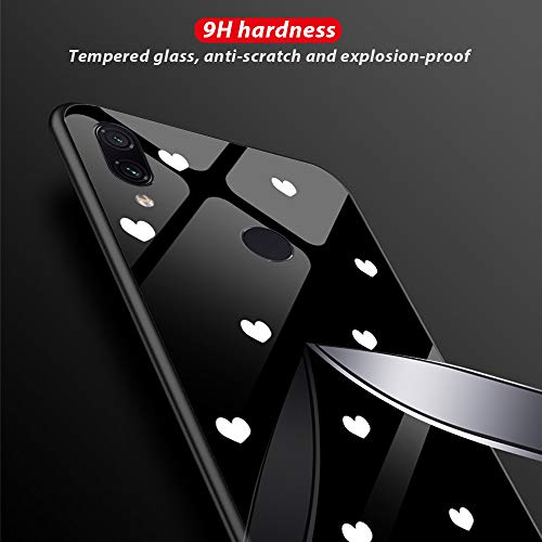 Oihxse Moda Case Compatible para Xiaomi Mi 8 SE Funda Vidrio Templado con Cuerda Cordón TPU Silicona Suave Bumper Cover Anti-Choques Anti-Rasguños Cáscara de Cristal Estuche,A7