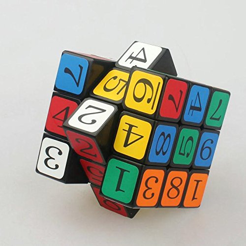 OJIN Número Cube Puzzle 3x3x3 3 Capas Smoothly Education Digital 1-9 Cube Twist con un trípode de Cubo (Negro)