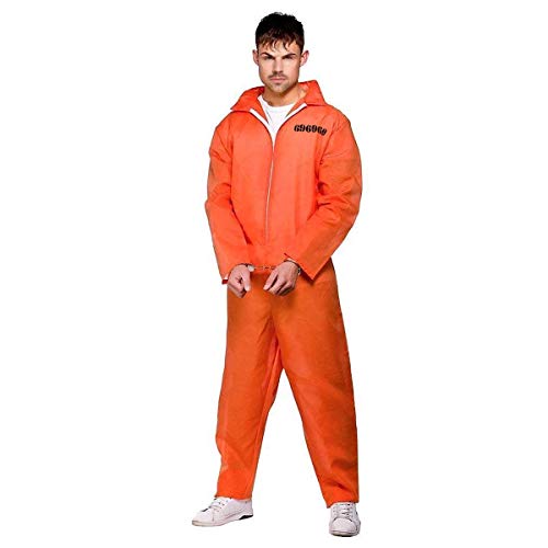 Orange Prison Overall Prisoner Convict Jail Fancy Dress (disfraz)