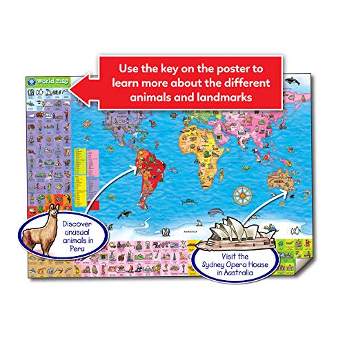 Orchard Toys - Puzle y póster, diseño Mapa del Mundo (en inglés) [Importado de Gran Bretaña]
