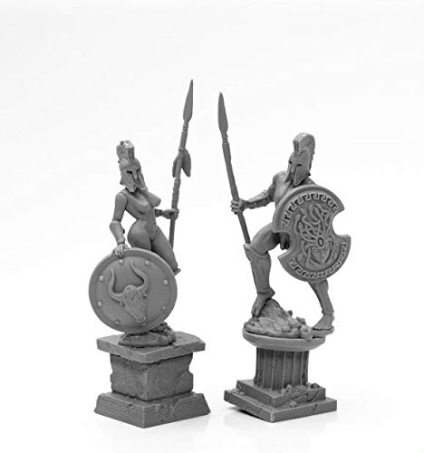 Pechetruite 1 x Amazon and Spartan Living Statues (Bronze) - Reaper Bones Miniatura para Juego de rol Guerra - 44126