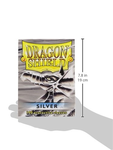 Pegasus Arcane Tinmen 10008 Dragon Shield - Fundas Protectoras para Cartas coleccionables (100 Unidades), Color Plateado