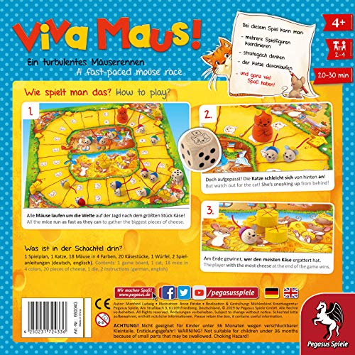 Pegasus Spiele 66004G Viva Maus - Juego de Mesa (Contenido en alemán)