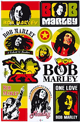 Pegatina Bob Marley Jamaica Reggae Rasta 1 hoja 26,5 x 17,5 cm