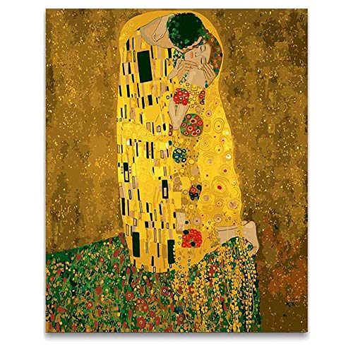 Pintar por Numeros - Gustav Klimt - Kit de pintura al óleo por números con pinceles y colores brillantes - Lienzo Pre-dibujado fácil de pintar para principiantes, niños y adultos