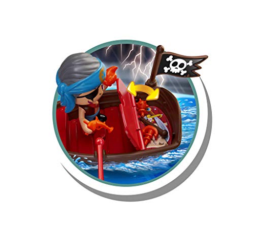 Pinypon Action- Bote pirata con 2 figuras para niños y niñas a partir de 4 a 8 años, (Famosa 700015587)
