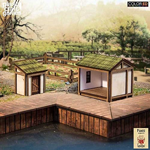 Plast Craft Games Kensei ColorED Miniature Gaming Model Kit 28 mm Shed & Latrine
