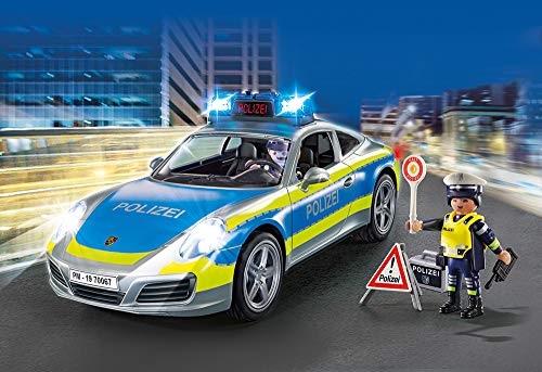 PLAYMOBIL 70067 City Action Porsche 911 Carrera 4S Policía, Multicolor