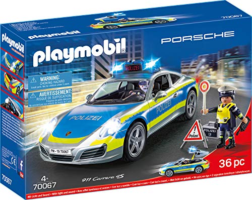 PLAYMOBIL 70067 City Action Porsche 911 Carrera 4S Policía, Multicolor
