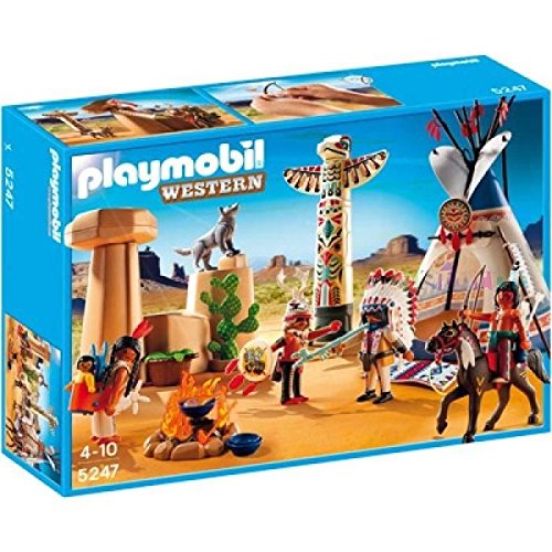 PLAYMOBIL - Campamento Indio con tótem, Set de Juego (5247)
