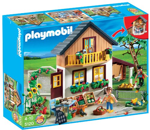 PLAYMOBIL - Casa de Agricultores y Mercado, Set de Juego (5120)