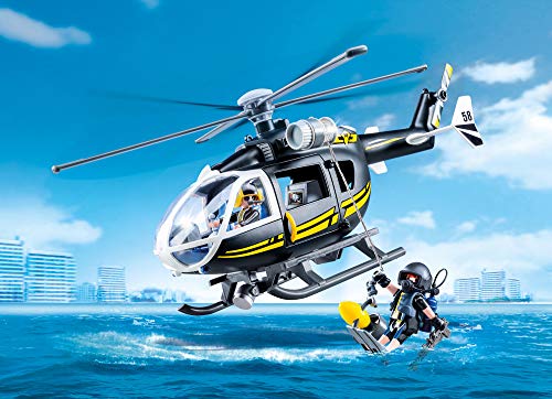 Playmobil- City Action-Helicóptero de Las Fuerzas Especiales Juguete, Multicolor (9363)