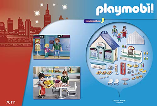 Playmobil City Life - 70111 - Juegos de construcción - Cena de Comida rápida para Llevar
