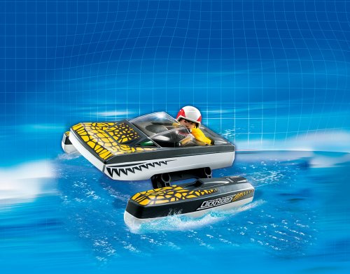 PLAYMOBIL - Click & Go Croc Speedboat, Set de Juego (5161)