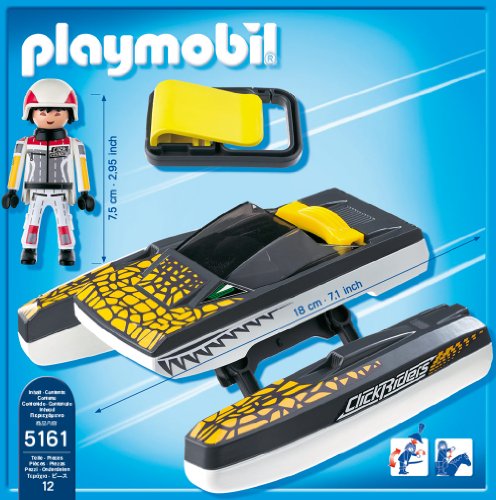 PLAYMOBIL - Click & Go Croc Speedboat, Set de Juego (5161)