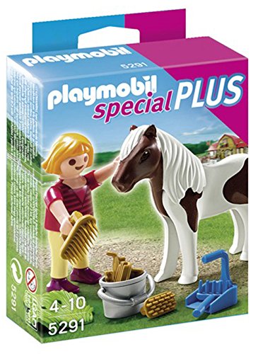 PLAYMOBIL Especiales Plus - Niña con Poni, Muñeco y Figura, Multicolor, 10 x 3,5 x 12,5 cm, (5291)