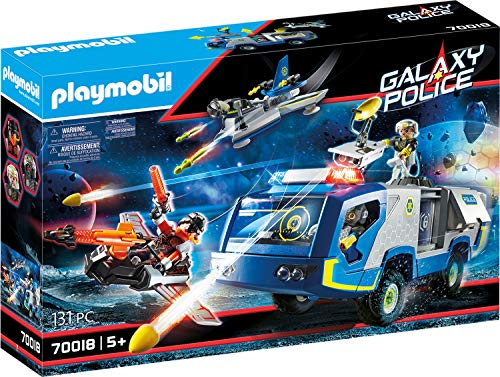 Playmobil- Policía Galáctica Camión Juguete, Multicolor (70018)