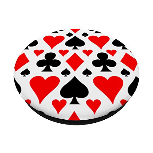 Poker Cards Gambling Games PlayerSpade Clover Heart Diamond PopSockets PopGrip: Agarre intercambiable para Teléfonos y Tabletas