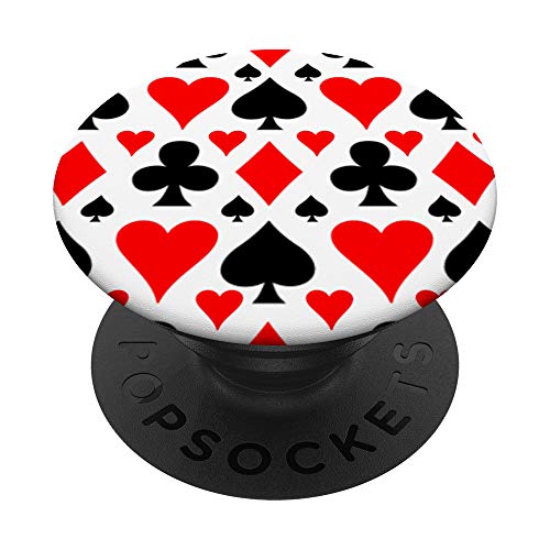 Poker Cards Gambling Games PlayerSpade Clover Heart Diamond PopSockets PopGrip: Agarre intercambiable para Teléfonos y Tabletas
