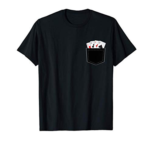 Poker Cuatro Aces Juego Camiseta - Bolsillo de Aces Camiseta