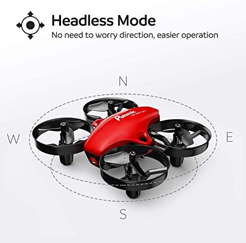 Potensic Mini Drone RC Helicopter Quadcopter para Niños y Principiantes con Control Remoto, Modo sin Cabeza, Altitude Hold, 3 Modos de Velocidad, 3 Baterías, A20 Rojo