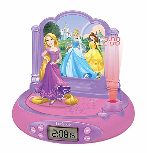 Princesas Disney - RP515DP Rapunzel Radio Despertador con Proyector De Hora De Rapunzel, Color Multicolor (Lexibook RP515DP)