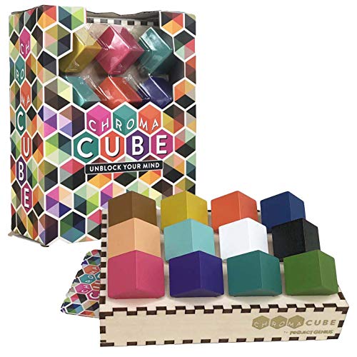 Project Genius- Chroma Cube Rompecabezas de Brain Teaser, Color Surtido de Madera (SG004)