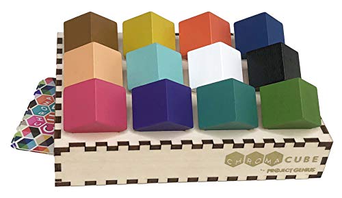 Project Genius- Chroma Cube Rompecabezas de Brain Teaser, Color Surtido de Madera (SG004)