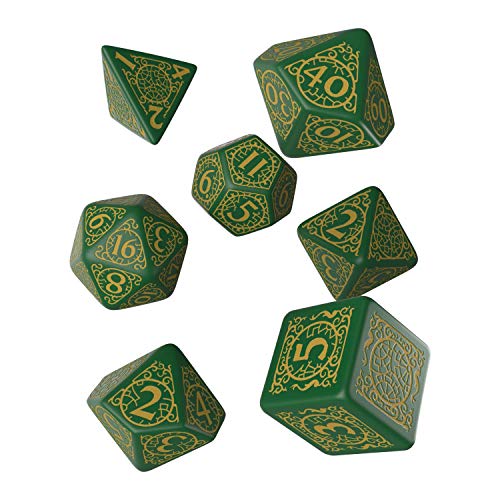Q Workshop Pathfinder Jade Regent RPG Ornamented Dice Set 7 Polyhedral Pieces