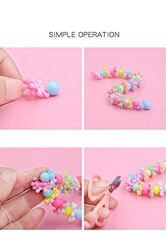 Queta Cuentas de Collares para niñas Bricolaje Kits de Abalorios de Pulseras Perlas para niños Hechas a Mano 2 * 24 Rejillas