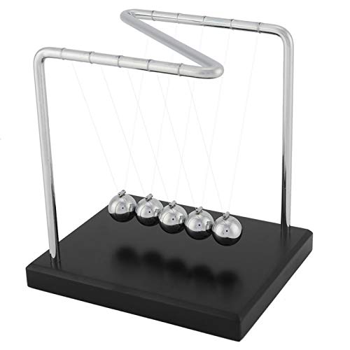 Raguso Newtons Cradle Balance Balls Forma de Z Newton Péndulo Bola Ciencia Péndulo Adornos Rompecabezas Juguete para niños Decoración de Oficina en casa