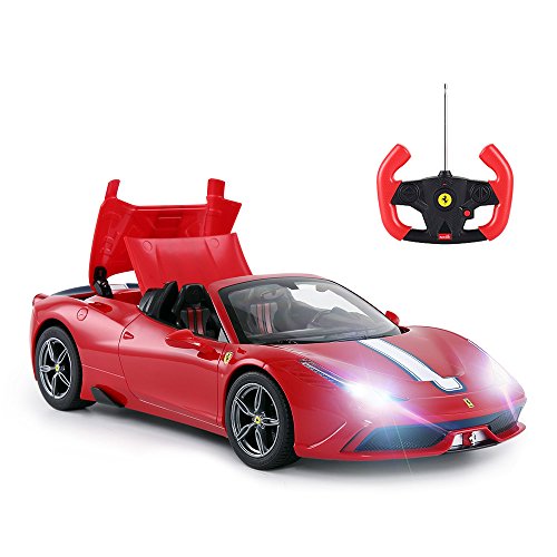 RASTAR Ferrari - Coche con mando a distancia, 1/14 Ferrari 458 Special A Rojo Toy Car - Convertible, Auto Open/Cerrar