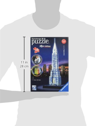Ravensburger - Chrysler Building edición Nocturna, Puzzle 3D con 216 Piezas y Accesorios (125951)