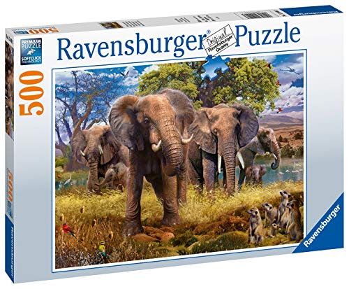 Ravensburger- Elefantenfamilie Puzzle 500 Piezas, Multicolor (15040)