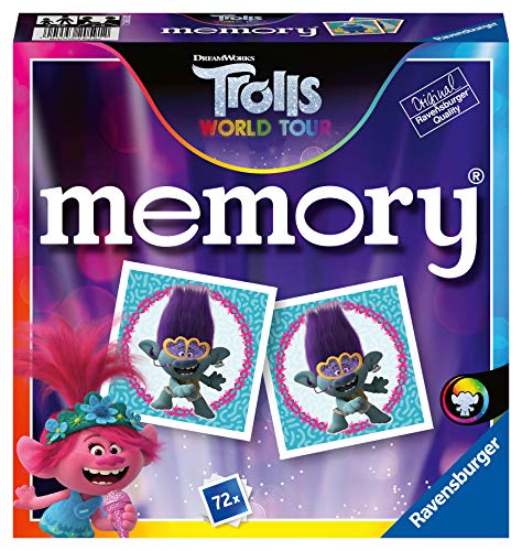 Ravensburger Memory Trolls 3 - Juego Memory, 72 tarjetas, Edad recomendada 4+ (20591)