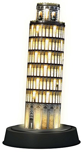 Ravensburger- Puzzle 3D, edición Torre de Pisa, Night Edition, Individual, Color Amarillo (12515)