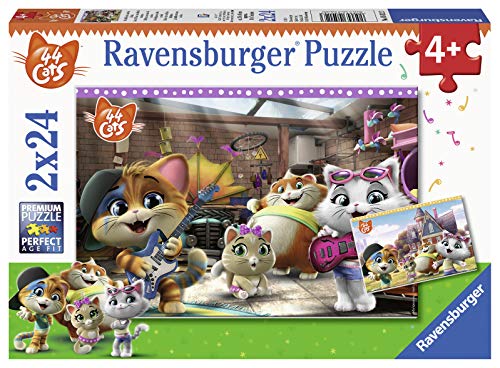 Ravensburger Puzzle - 44 Gatos Puzzle 2 X 24 Pz, Puzzle Para Niños
