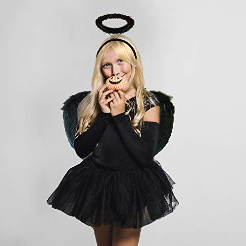 Redstar Fancy Dress - Alas y halo de ángel - Ideal para Halloween - Negro