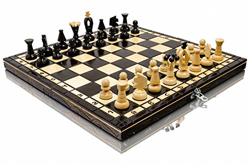 Reino ajedrez de madera 35cm/14 en juego y Damas / Damas, juego clásico