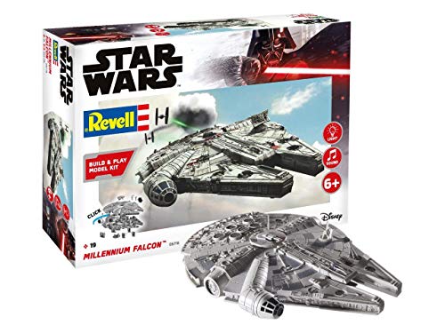 Revell Build & Play 06778 Millennium Falcon, 1:164 Star Wars Modellbausatz für Einsteiger zum Stecken und Spielen, Mehrfarbig