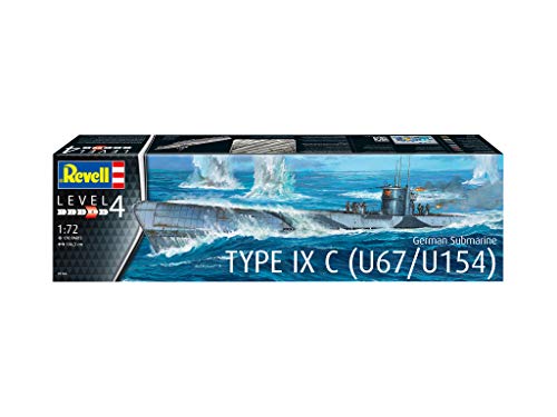 Revell-German Submarine Type IX C U67/U, Escala 1:72 Kit de Modelos de plástico, Multicolor, 1/72 05166 5166