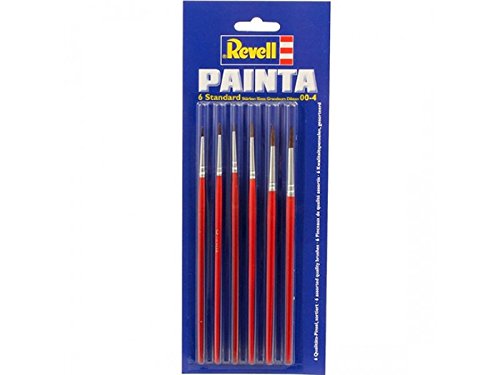 Revell- Painta Standard Set de 6 Pinceles, Color Rojo (29621)