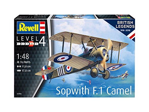Revell Revell-03906 Scale British Legends: Sopwith F.1 Camel, Kit de Modelo, Escala 1: 48 (3906) (03906)