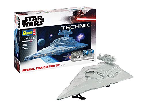 Revell Wars, Imperial Star Destroyer-Technik, con luz y Sonido, Escala 1:2700 Kit di modellismo, Color Blanco (00456)