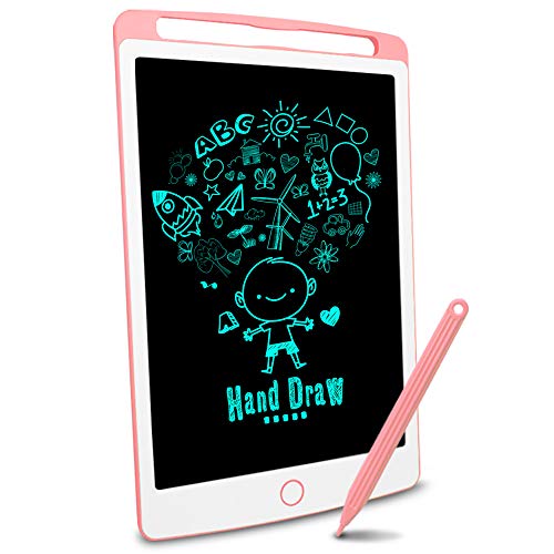 Richgv® Tableta de Escritura LCD de 10 Pulgadas Tablero Negro Inteligente Juguetes de Aprendizaje Tablero de Dibujo Electrónico Escritura a Mano y Doodle Pad para Niños y Adultos(10 Pulgadas, Rosa)…
